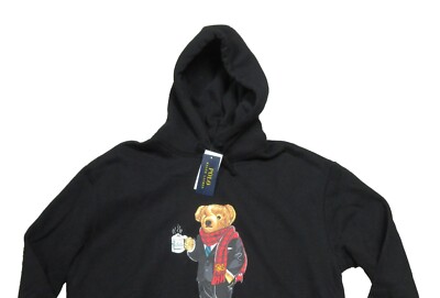 Polo Ralph Lauren Big & Tall Black Cocoa Polo Bear Fleece Lined