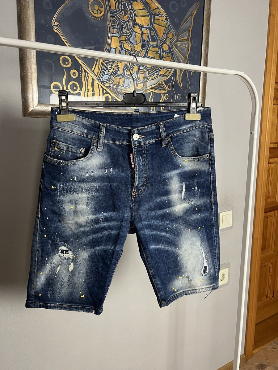 Dsquared2 Men`s Blue Distressed Denim Jeans Shorts Size 44 | eBay