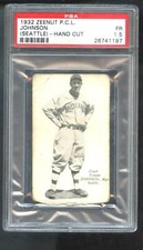 1932 Zeenut Ernie Johnson PSA 1.5 Graded Baseball Card PCL P.C.L Seattle Indians