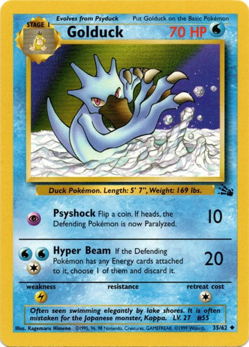 1995 golduck pokemon card value 1995 Pokémon GOLDUCK 35/62 Collector Card