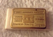 Vintage Belt Buckle 1964-1965 American Bowling Congress Most Improved Average