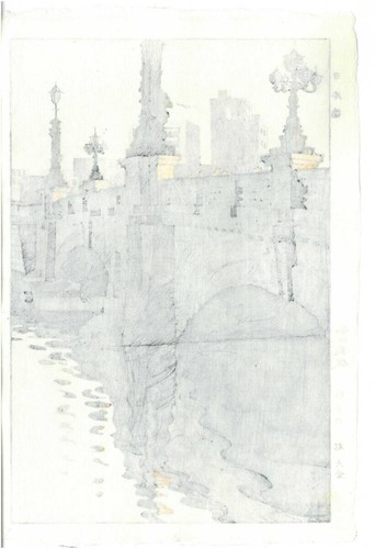 Puente Nihonbashi estampado en madera vintage Kasamatsu Shiro - Imagen 2 de 10