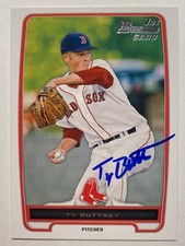 Ty Buttrey Signed Bowman #BDPP57 2012 Card Boston Red Sox Auto MLB RAD