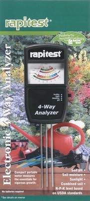 Rapitest: 4 Way Analyzer Electronic Four Soil Tester pH Light Moisture NPL #1880