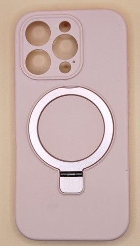 iPhone 16 Pro Liquid Silicone Case with Magnet Stand Camera Lens Protection-Pink - 第 1/3 張圖片