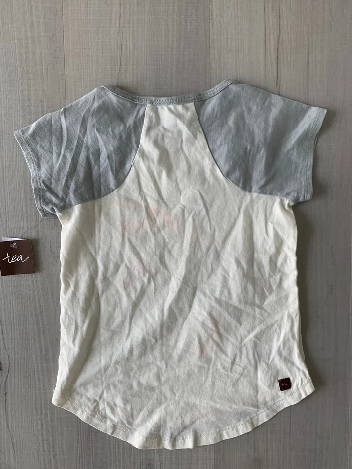 TEA COLLECTION Girls Cotton Graphic Short Sleeve T-Shirt Sz 4 Shark - Image 2 of 3