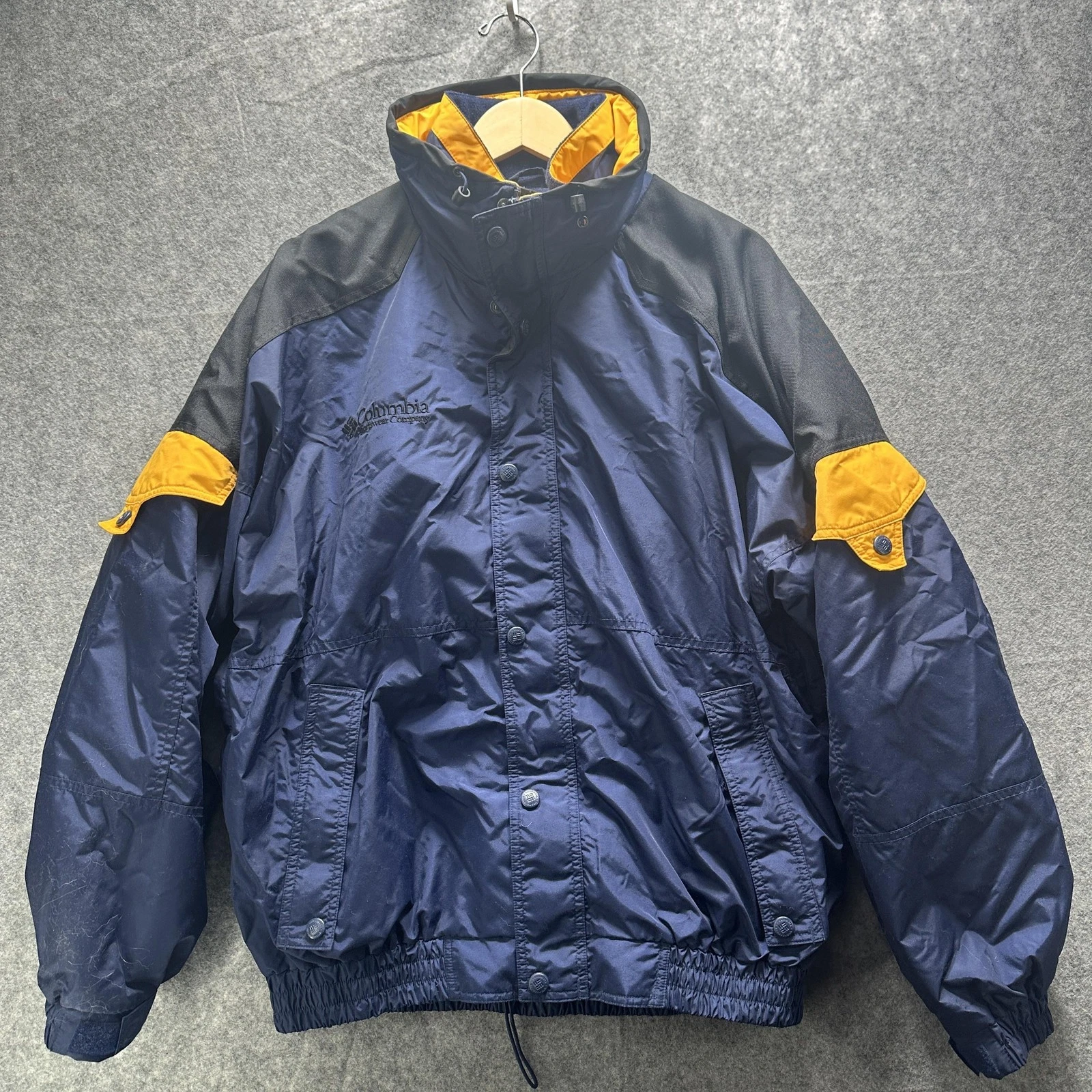 Vintage Columbia Skidaddle Jacket Mens Large Blue Interchange XM5090 Fleece Ski