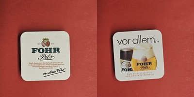 Fohr mainly  brewery beer mat beer