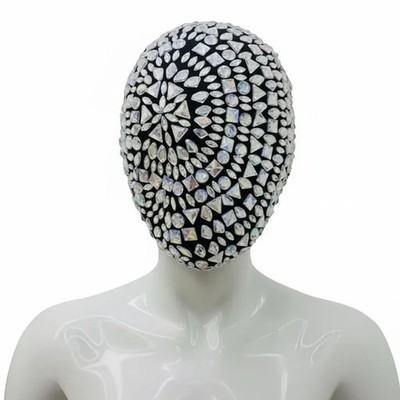 Full Face Crystal Mask Rhinestone Studded Statement Mask