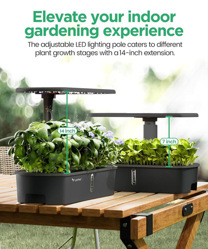 LETPOT LPH-Air Hydroponics Growing System Kits, APP & WiFi Controlled Black