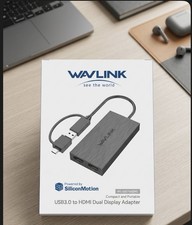 Wavlink USB 3.0 to HDMI Dual Display Adapter Compact Portable Gray WL-UG7602HC
