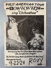1981 Bow Wow Wow American Tour Chihuahua Roxy Los Angeles 9/22 Flyer Poster