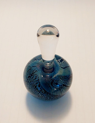VTG Hand Blown Art Glass Perfume Bottle by Jamala Glass Studio Signed CC Walters