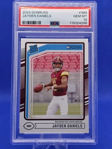 2024 Panini Donruss Rated Rookie Jayden Daniels Commanders PSA 10 #389 NFL Card