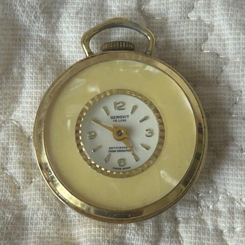 Genovit De Luxe Gold and Yellow Pocket Watch