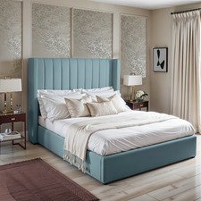 Image of Barcelona Upholstered Bed Plush Gas Lift Ottoman Storage Bed 48 Inch Headboard