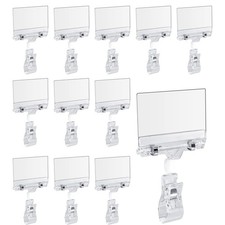 Biaungdo 12 Pcs Rotating Clip Swivel Sign Holder, Clear Rotatable Sign Holder wi