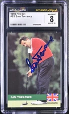 Sam Torrance Signed 1992 Pro Set Golf Card #E5 CGC 8 JSA 10 Auto