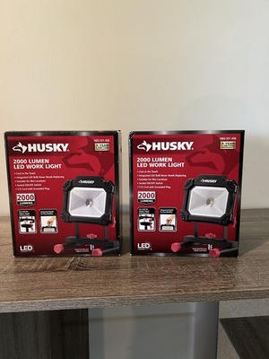 #ad 2x Husky Portable LED Work Light 2000 Lumen $50.00