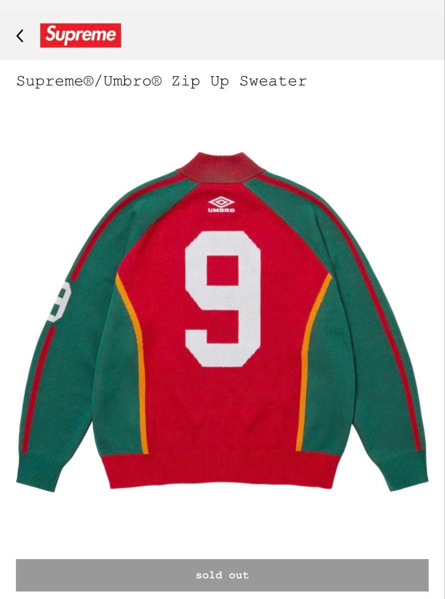 Supreme x Umbro Zip Up Sweater Red Mサイズ Supreme x Umbro Red Zip Up Sweater Full Zip Jacket Authentic
