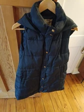 Cisono Padded Blue Vest Jacket Size L With Hood