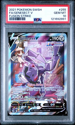 2021 POKEMON SWORD & SHIELD FUSION STRIKE #255 FULL ART/GENESECT V PSA 10