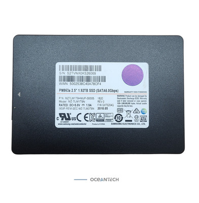 SAMSUNG PM863A 1.92TB SSD 2.5 SATA MZ7LM1T9HMJP-00005 MZ-7LM1T9N GXT5204Q 80% +