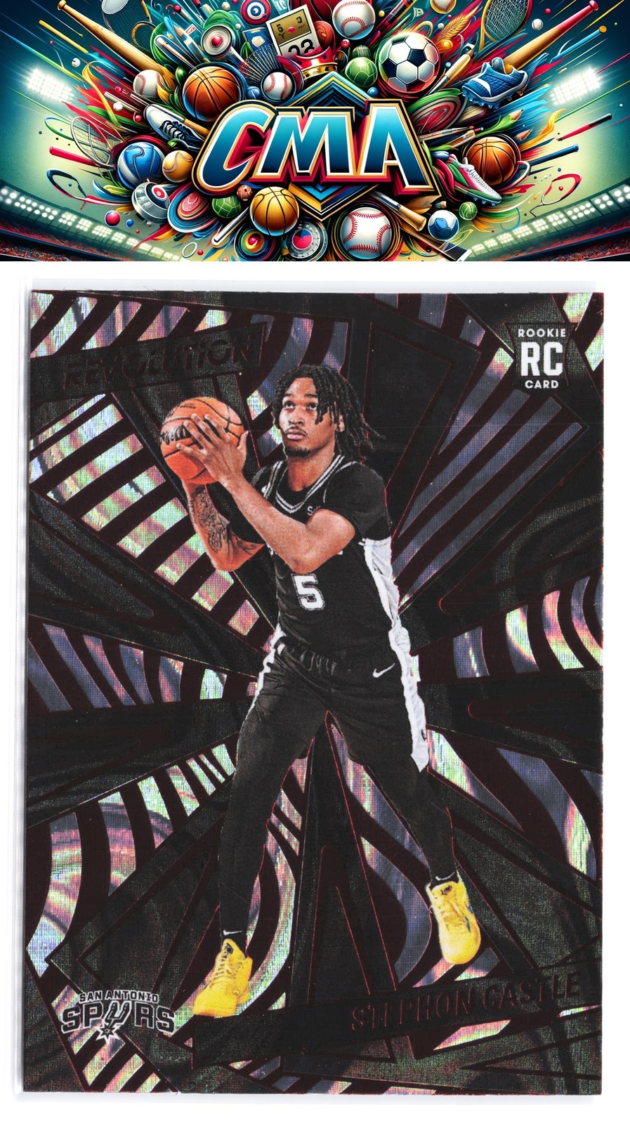 2024-25 Panini Revolution #116 Stephon Castle Red Swirl