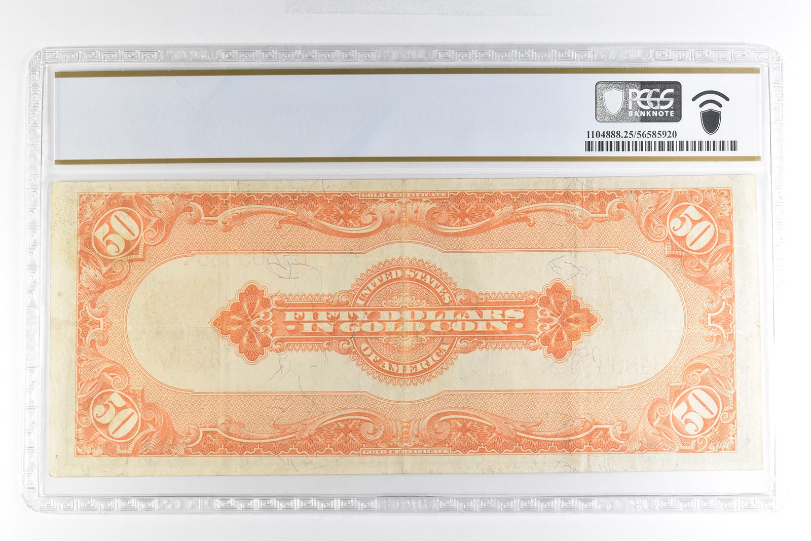 1922 $50 Gold Certificate Fr#1200 Large Serial Numbers Very Fine 25 ...