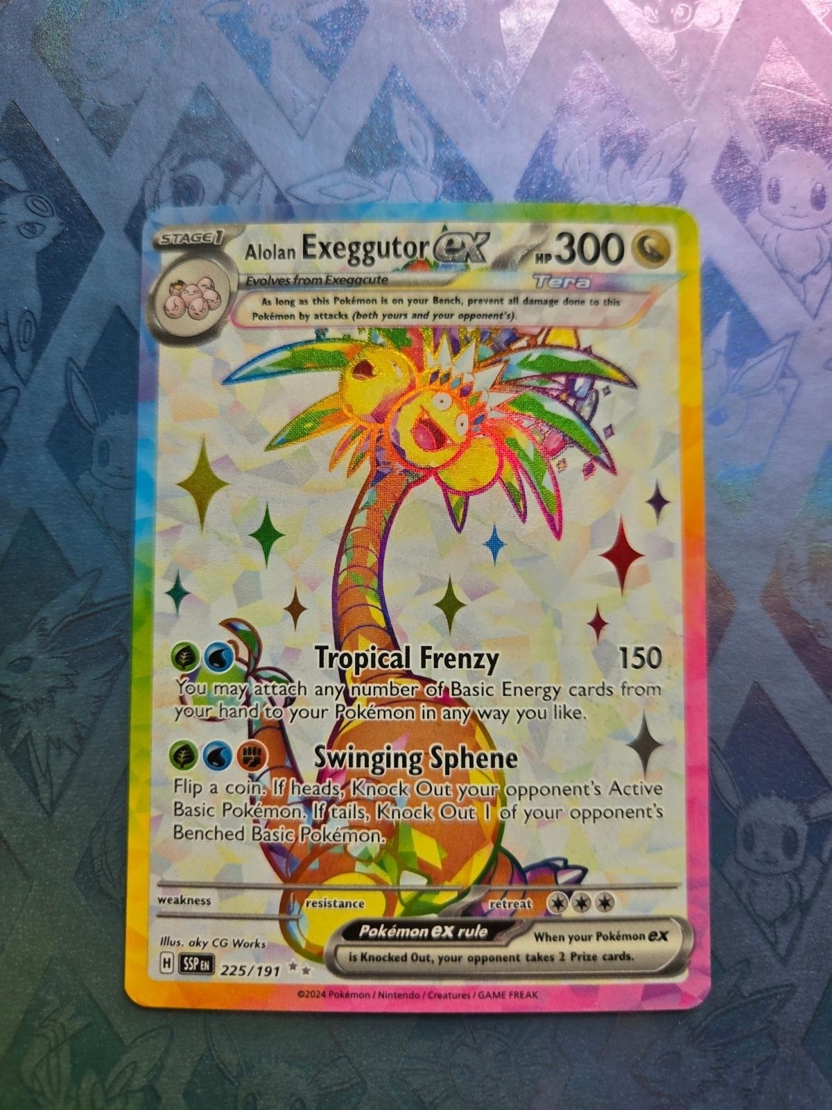 Alolan Exeggutor ex 225/191 Ultra Rare Surging Sparks Pokemon Holo Near Mint