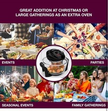 Andrew James Halogen Oven Cooker 12l  1400W | Glass Air Fryer   (BLACK)