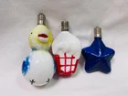 Milk Glass Lights Ornament Lot - Vintage Christmas Bird Star Lantern  JAPAN
