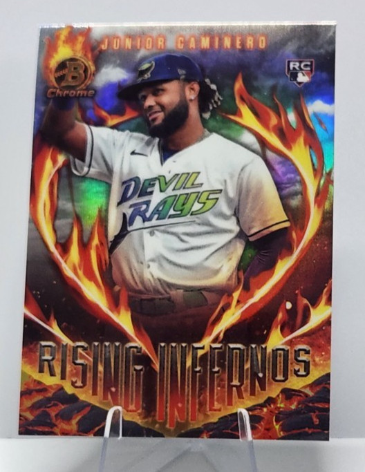 Junior Caminero 2024 Bowman Chrome #RI-6 Rising Inferno Refractor Rookie TB Rays