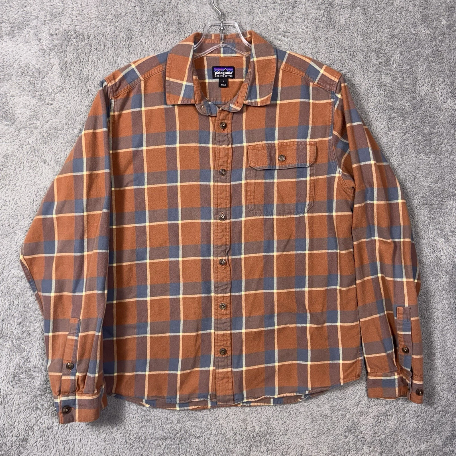 Patagonia Fjord Flannel Men’s M Organic Cotton Shirt 53947 Hike Gorpcore Plaid