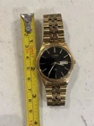 Seiko Quartz SQ 5Y23-8049 36mm Day Date Two Tone Gold Black Vintage New Battery