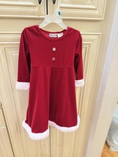 Red Velvet Girls Dress with Faux Fur Trim Mrs Claus