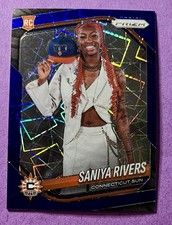 Saniya Rivers 2025 Panini Prizm WNBA BLUE VELOCITY PRIZM Rookie #150 SUN