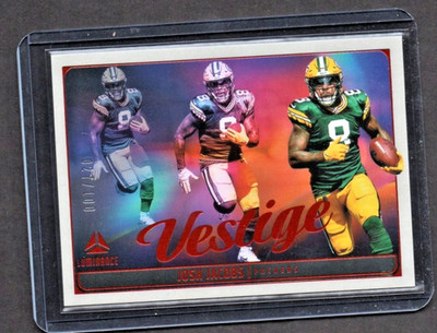 2025 Panini Luminance JOSH JACOBS Vestige #18 ORANGE 27/100 -Packers