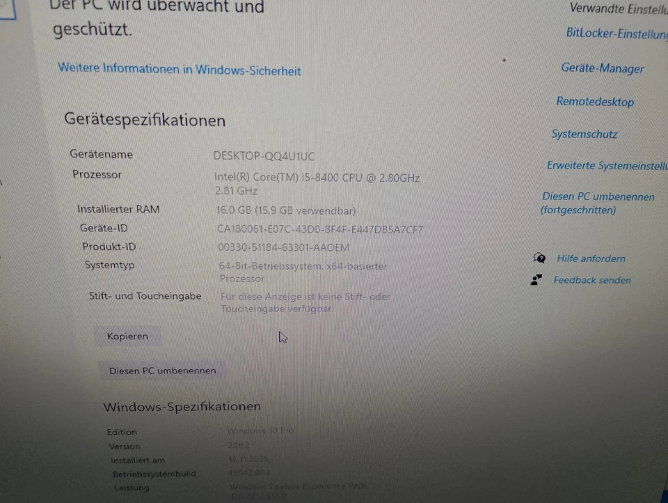 Bluechip Office PC - Intel i5 8400- Windows 10 Pro-16GB-250GB SSD-DVD RAM - Bild 4 von 4