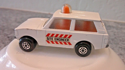 1976 Lesney Matchbox #20 Police Patrol, white body, unpainted base. SITE ENGINEE