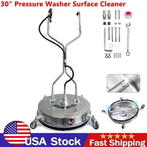 30" Pressure Washer Surface Cleaner Dual Handle Power Washer with Wheel 5200 PSI