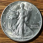 1941 D Walking Liberty Silver Half Dollar- Brilliant! - FREE SHIPPING
