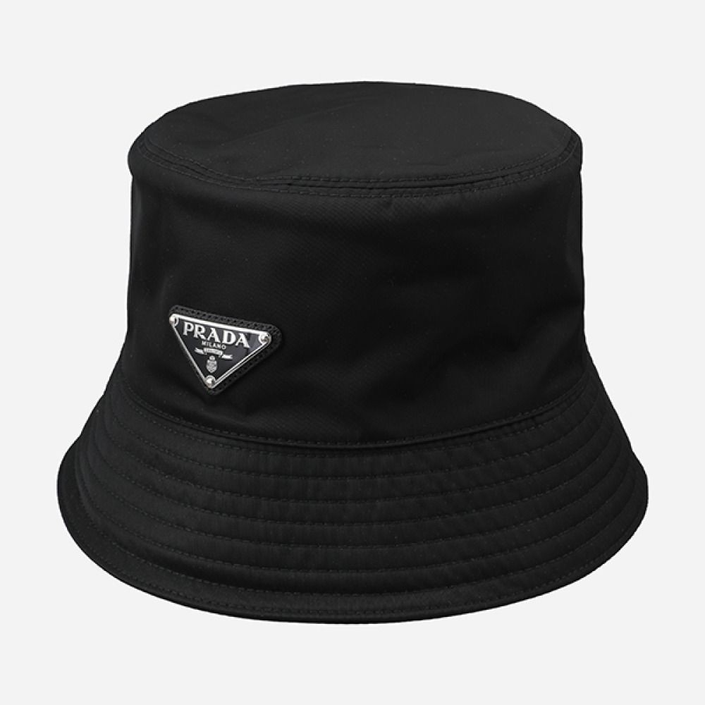 Prada 5F Logo Nylon Bucket Hat Black 1HC137 2DMI F0002 149583012