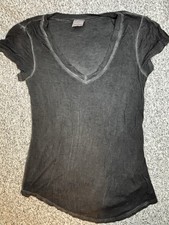 No Boundaries Women's Gray V-Neck Short Sleeve T-Shirt Juniors Size S