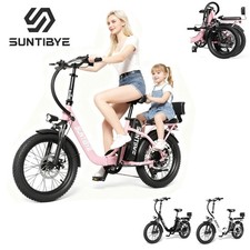 SUNTIBYE Folding Electric Bike 48V 15AH 1000W 20"foldable ebike w/ second Seat