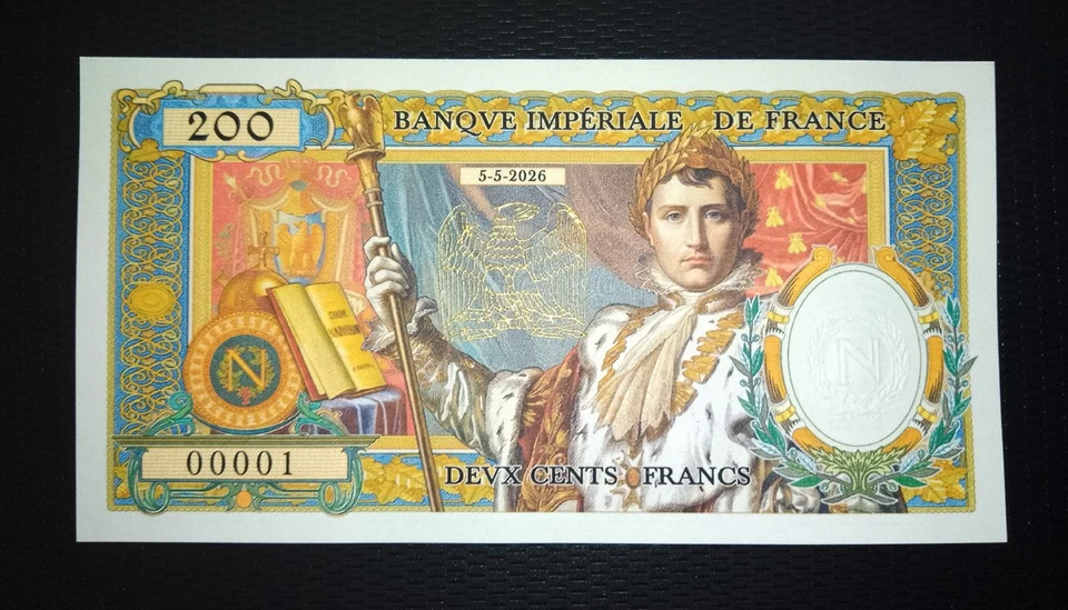 BILLET 200 FRANCS (FANTAISIE) - NAPOLEON BONAPARTE - NOUVELLE VERSION 2026 !!! - Photo 1/4