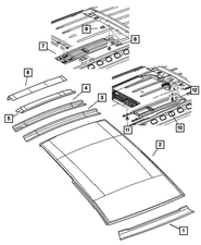 Genuine Mopar Roof Rear Header Lower 55362486AA