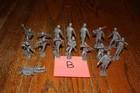 Full Mold Shot of 16 Marx Dark Gray German Army Soldiers Tank B - MPC