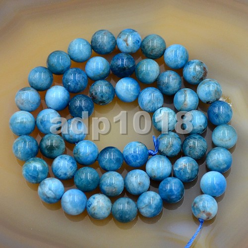Natural Blue Apatite Round Gemstone Loosee beads 3mm 4mm 6mm 8mm 10mm 12mm 14mm - Picture 6 of 9