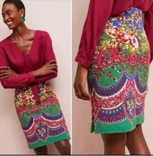 Maeve by Anthropologie Sheffield Textured Floral Pencil Skirt Size 0